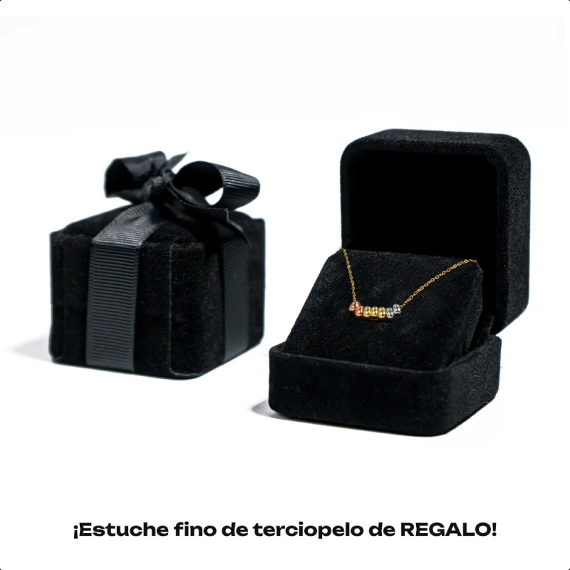 Cadena De Oro 10k Semanario 3 Oros Collar Mujer Gargantilla