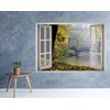 Rainy Nature Lake Window 3D Wall Decal Art Removable Wallpaper