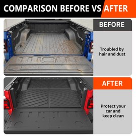powoq Truck Mat Compatible with 2020-2024 Jeep Gladiator JT Cargo Mat Tailgate Liner TPE Replacement for 2020-2024 Jeep Gladiator Accessories(Truck Mat+Tailgate Mat)