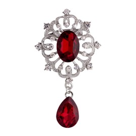 Crystal Flower Brooch Vintage Rhinestone Carving Flower Corsage Suit Skirt Coat Badge Accessories for Women Men, Rhinestone