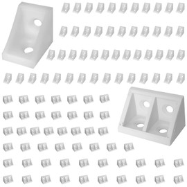 White L Brackets 100 Pack - Heavy Duty Corner Braces for Shelves, Furniture, Cabinets - Easy Installation, Multi-Scene Use, Secure 2-Hole & 4-Hole Brackets for Homeowners, Carpenters, DIY Projects