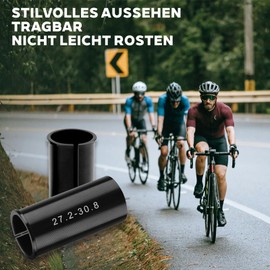 Aluminiumlegierung Fahrrad Sattelstütze Rohradapter, Sattelstütze Rohr Adapter, Aluminiumlegierung Sattelstützen Reduzierhülsen für Mountainbike Rennrad MTB (Schwarz-27.2 I.D-31.6 O.D)