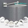 Square Rainfall Shower Head and Handle Set, 10 inch Wall