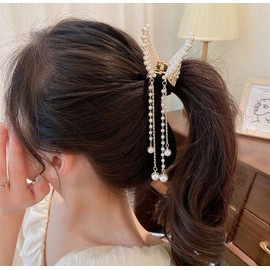 ANNACREATIONS Golden Large Metal Rhinestone Floral Hair Clutcher hair Claw Hair Accessories For Women Girls (Style-10)
