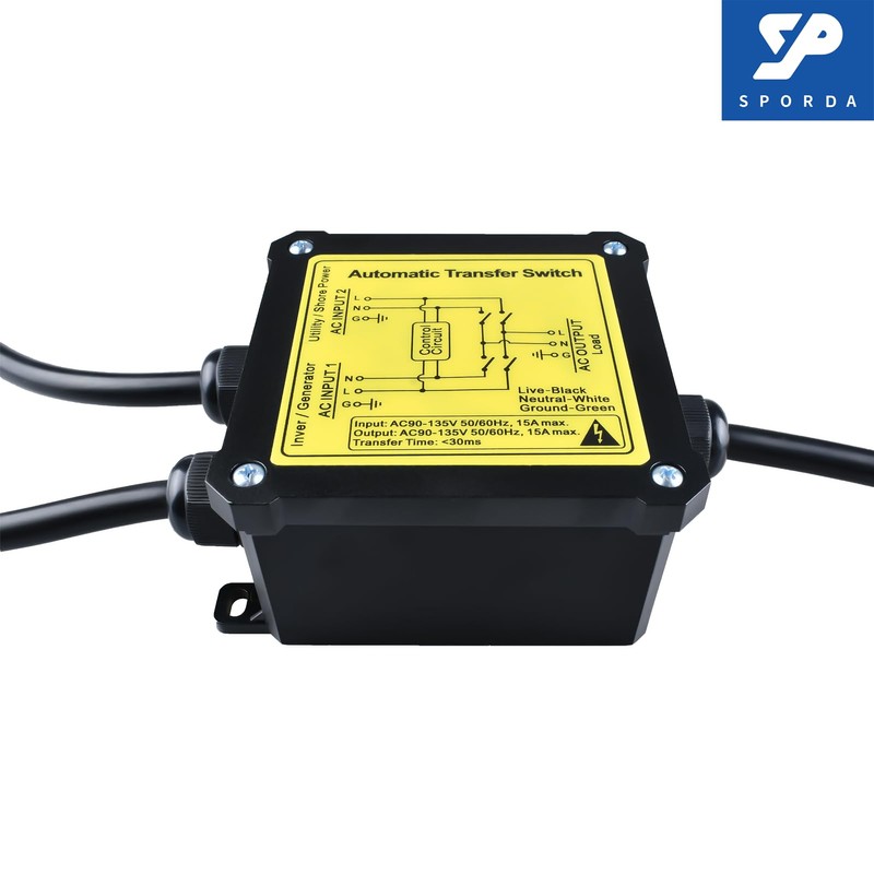 AC120V 15Amp Automatic Transfer Switch, ATS Auto Transfer Switch