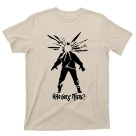 The Thing Who Goes There T Shirt Science Fiction Horror Movie Tee (L, Sand)