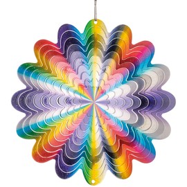 CIM Rainbow Wind Chime Stainless Steel Smooth Spinning Wind Mobile with Brilliant Colours, Includes Hanging Bracket, Attractive Window and Garden Decoration