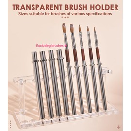 KADS Acrylic Nail Brush Holder Pen Display Stand Acrylic pen Holder Clear Pen Stand Rack Organizer Nail Brush Holder Stand for Make Up Brush