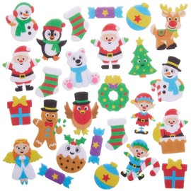 Baker Ross FX380 Christmas Felt Stickers - Pack of 80, Christmas Stickers for Children, Stickers for Scrapbooking and Decorating