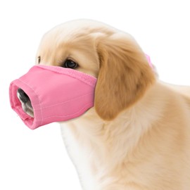 Muzzle for Small Dogs, Breathable Adjustable Anti-Biting Dog Muzzle Pink Soft Anti-Chewing Puppy Mouth Cover for Chihuahua Poodles Pet Grooming Vet Visit