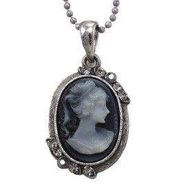 Soulbreezecollection Light Gray Cameo Pendant Necklace Charm for Women