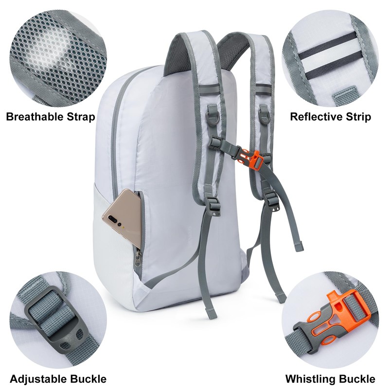 G4Free Foldable Lightweight Backpack 25L Unisex Daypack Small Travel Backpack