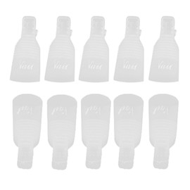 Polytree 10pcs Plastic Nail Art Polish Soak Off Remover Wrap Cleaner Clip Cap (White)