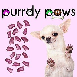 Purrdy Paws 100 Pack Soft Nail Caps for Dog Claws Pink Glitter Large