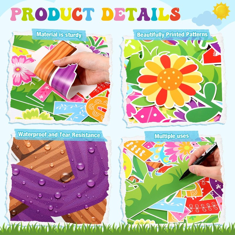 Gersoniel 76 Pcs Christian Spring Classroom Bulletin Board Set 3D