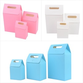 Colorful Pastel Gift Bag 1pc Foldable Handle Packaging for Events & Favors Paper 7ea