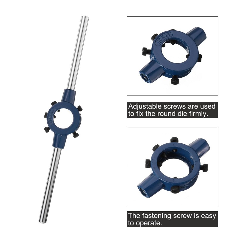 sourcing map Round Die Stock Handle Wrench 30mm(1.18") Adjustable Threading