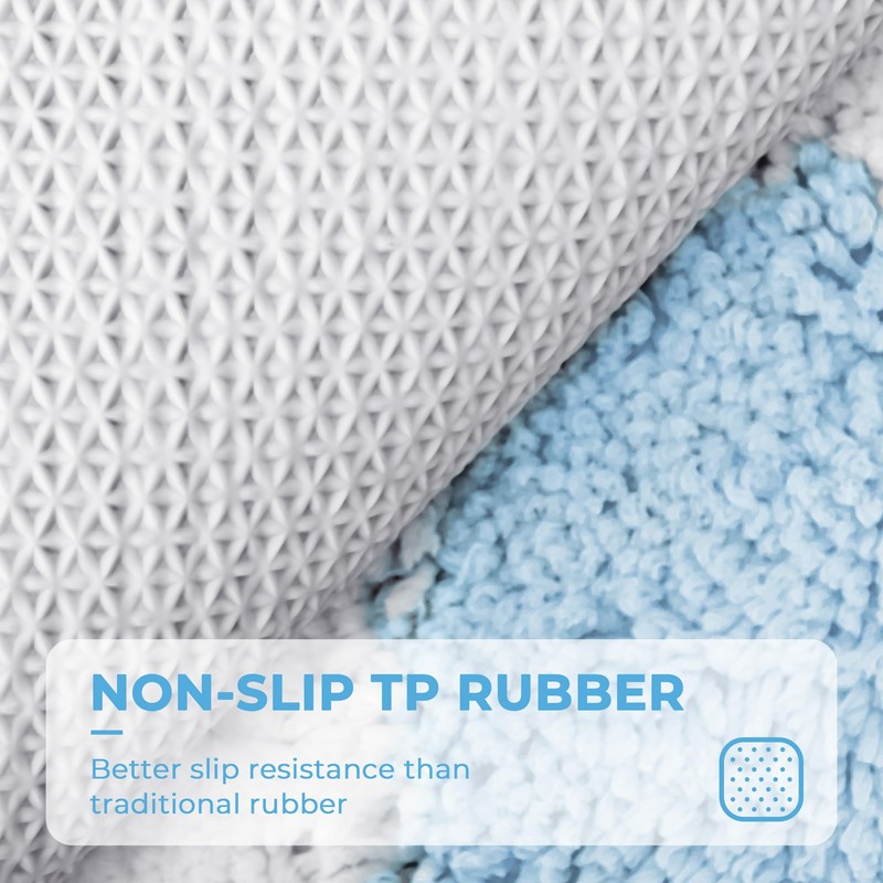 GRANNY SAYS Checkered Blue Bathroom Rugs, 24" x 16", Non-Slip