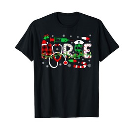 Nursing Students Nursing Nurse Merry Christmas Nurse T-Shirt, black