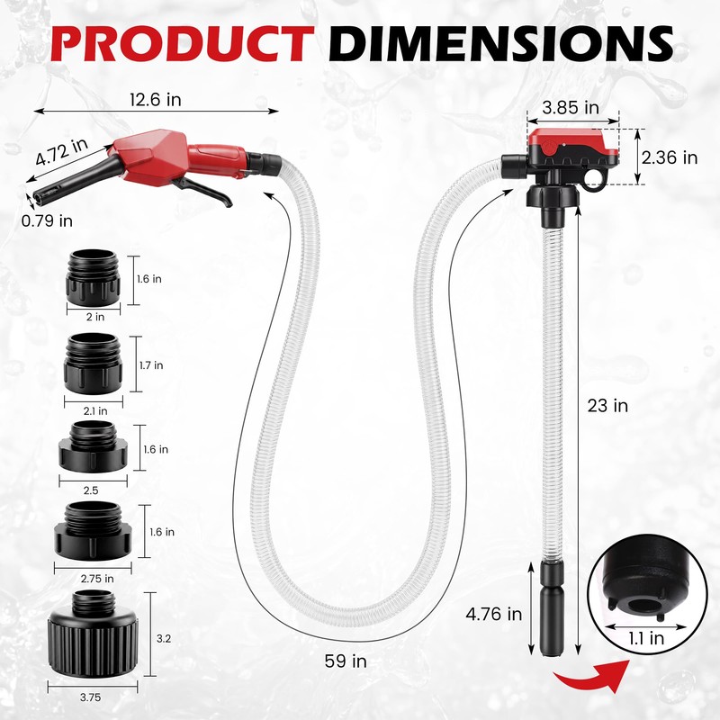 Cordless Fuel Transfer Pump, 5 GPM Portable Gas Can Pump