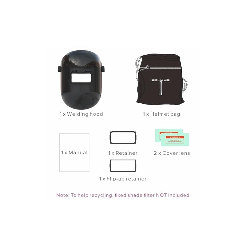Tefuawe Black Flip Up Chopped Fiberglass Sugar Scoop Welding Helmet,