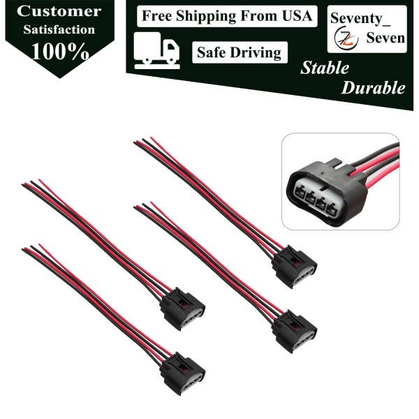 Unbranded 4pcs Ignition Coil Pigtail Connector Plug Kit For 2008-2019