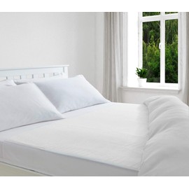 Deluxe Washable and Absorbent Reusable, King-Size Bed, Incontinence Pad/Waterproof Mattress Protector with Tucks (White)