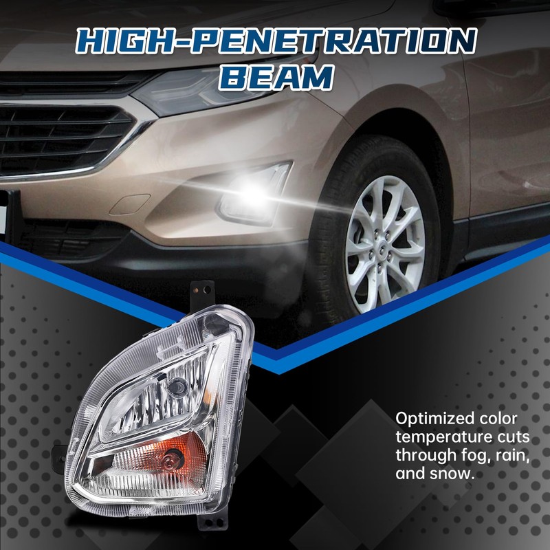 Shocklight Fog Light Compatible With 2018-2021 Chevy Equinox Left Side