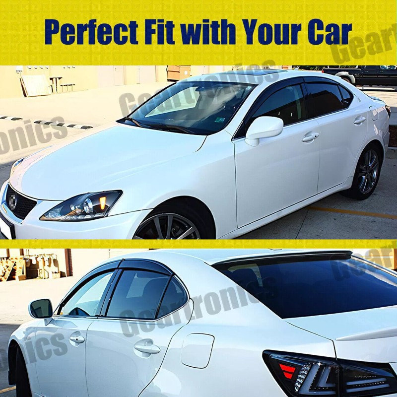 Gearzaar Window Visor Vent Rain Guard Deflector For 2006-2012 Lexus