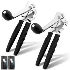 2 pcs Can Opener Manual,Can Opener with Magnet,Can Openers Hand Held Heavy Duty,Bottle Opener,Can Opener Manual Hand Crank,Classic Multifunction Can Opener,Can Opener Smooth Edge