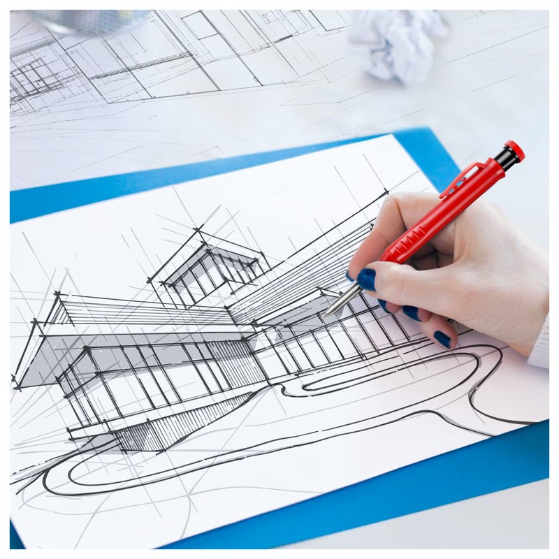 OSDUE 24 Pieces Solid Carpenter Pencil Refills,2.8mm Solid Deep Hole