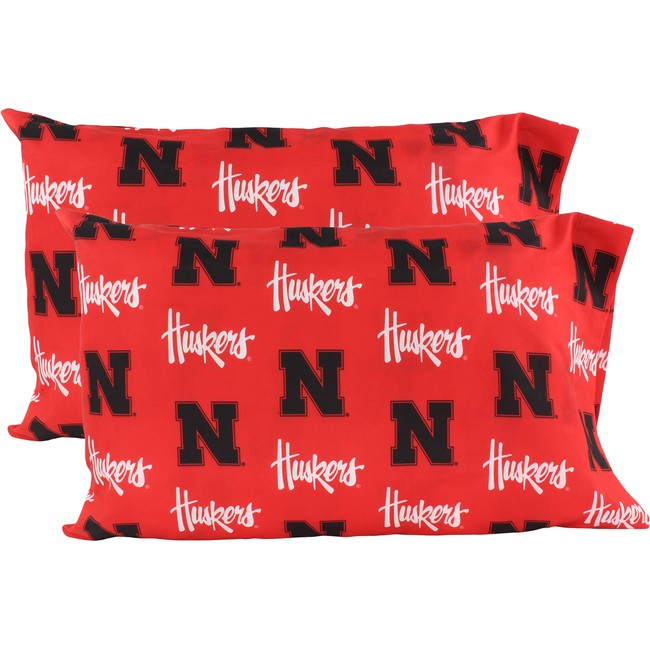 College Covers Nebraska Cornhuskers Pillowcase Pair - Solid (Includes 2 Standard Pillowcases)