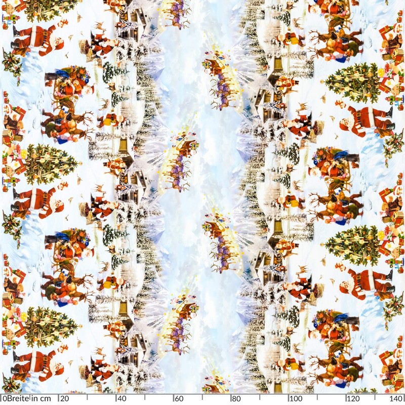 Anro Oilcloth Wax Tablecloth, Christmas Day and Christmas Tree