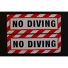 (2 Pack) No Diving Vinyl Stickers Decals 10" X 3.5"