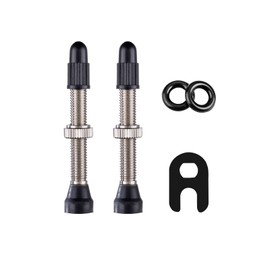 HZJD 2PCS Tubeless Valves, Brass Tubeless Valve Stem(40 mm), 1PSC Valve Core Remover Tool