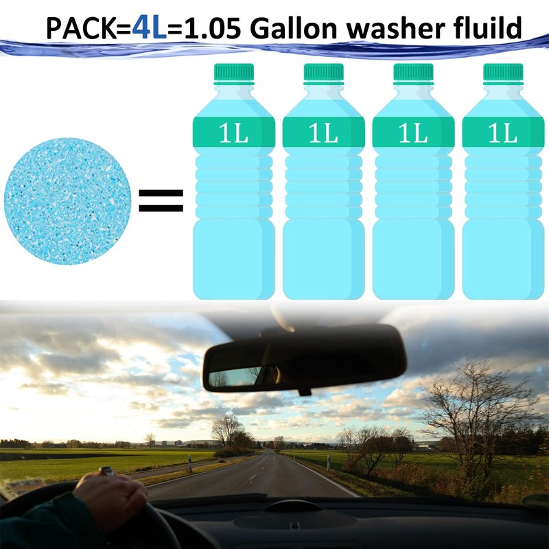 Beieverluck 400 Pieces Car Windshield Washer Fluid Concentrated Tablets Solid