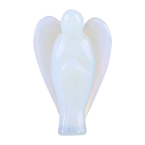 Hoseten Gift Healing Worry Stone Opal Angel Crystal, Healing Crystal, Natural Opal Angel Figurine, Statue, Beautiful Aura Cleansing for Meditation Zen Yoga