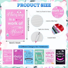 24 Pcs Nurse Appreciation Gifts Set 6 Nurse Makeup Cosmetic Bag 6 Nurses Week Notebooks 6 Doctor Nurse Ballpoint Pens 6 Nurse Rubber Bracelet Thank You Gift for Nursing Assistants Students School