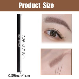 1 PCS Eyebrow Pencil, Double Ended Precision Waterproof Brow Pen, Smooth Eyebrow Pencil with Brush, Long-Lasting Natural Looking, Fills Eyebrow Makeup(Brown)