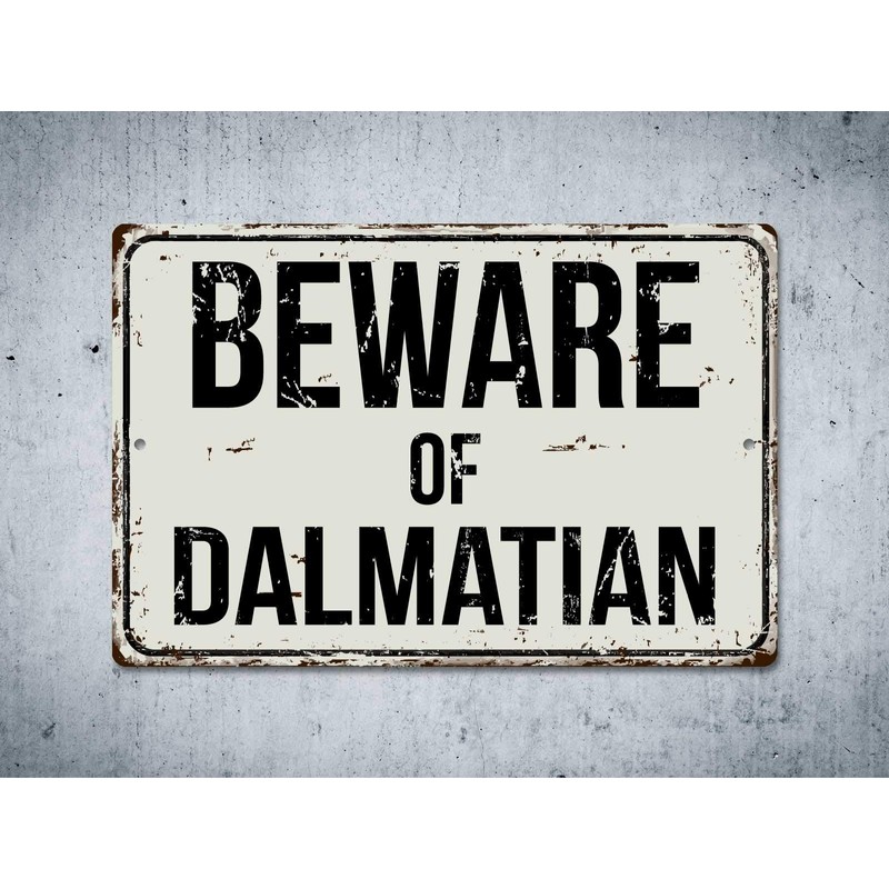 Deerts 237VS Beware of Dalmatian - Cartel de aluminio retro