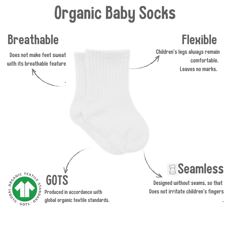 Cotton 6 Pairs Baby Socks for Newborn Infant 0-6 Months