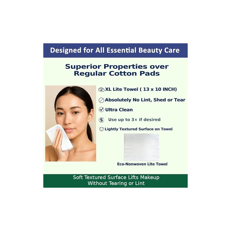 Econonwoven Lite Toallas Faciales Desechables Pulgadas Unidades Limpieza Facial Eliminación