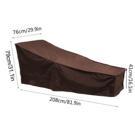 Hapivida Cover for Patio Chaise Lounge 208 x 76 x 41 cm, Durable Cover for Outdoor Lounge Chair, Waterproof, Weatherproof Cover for Patio Furniture (Coffee x 2)
