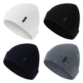 UVSAI 4 Pack Beanies Winter Soft Warm Hats for Men Women Cozy Knitted Cuffed Unisex Skull Beanie