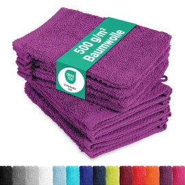 Pack of 10 Wash Mitts, 15 x 21 cm, 100% Cotton