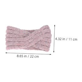 Ipetboom Wool Knitted Wide Headband for Women Warm Ear Muffs Non Slip Hair Accessories Elastic Turban Head Wraps Fashionable Face Shaping Design for Autumn Winter Pink Navy