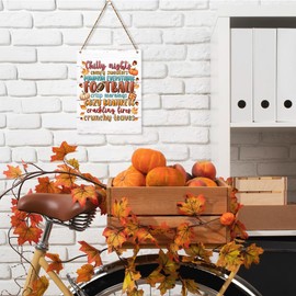 Fall Decor, Fall Decorations for Home, Autumn Room Decor, Football Farmhouse Rustic Wood Hanging Sign for Harvest Thanksgiving Porch Living Room Bedroom Indoor Outdoor Home Decorations