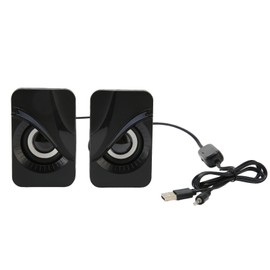 Computer Speaker USB Powered Wired Volume Control Mini Desktop Speaker with RGB Lights for Home Work