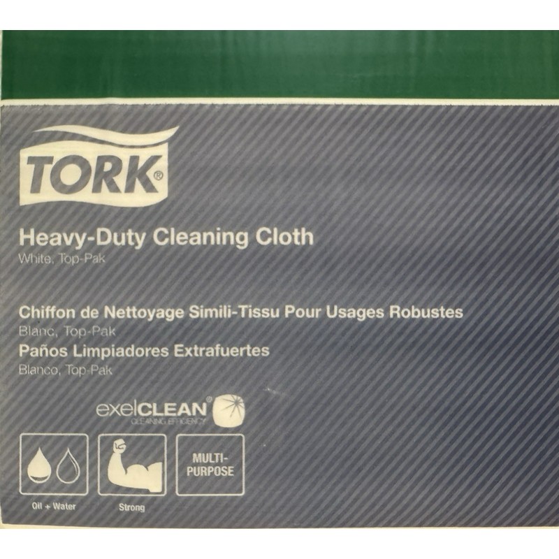 Tork Heavy-Duty Cleaning Cloths - 100 Sheets Top-Pak - White