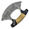 HIVE BLADES Damascus Ulu Knife Pizza Cutter Rocker Knife Mezzaluna